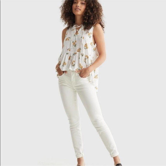 LUCKY BRAND Sleeveless Peplum Floral Tank Top – Size Small - Picture 16 of 16